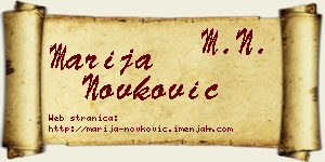 Marija Novković vizit kartica